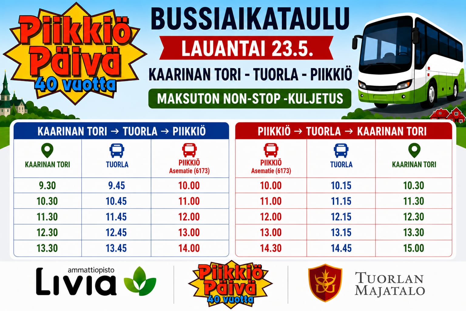 Bussiaikataulu PiikkiöPäivään